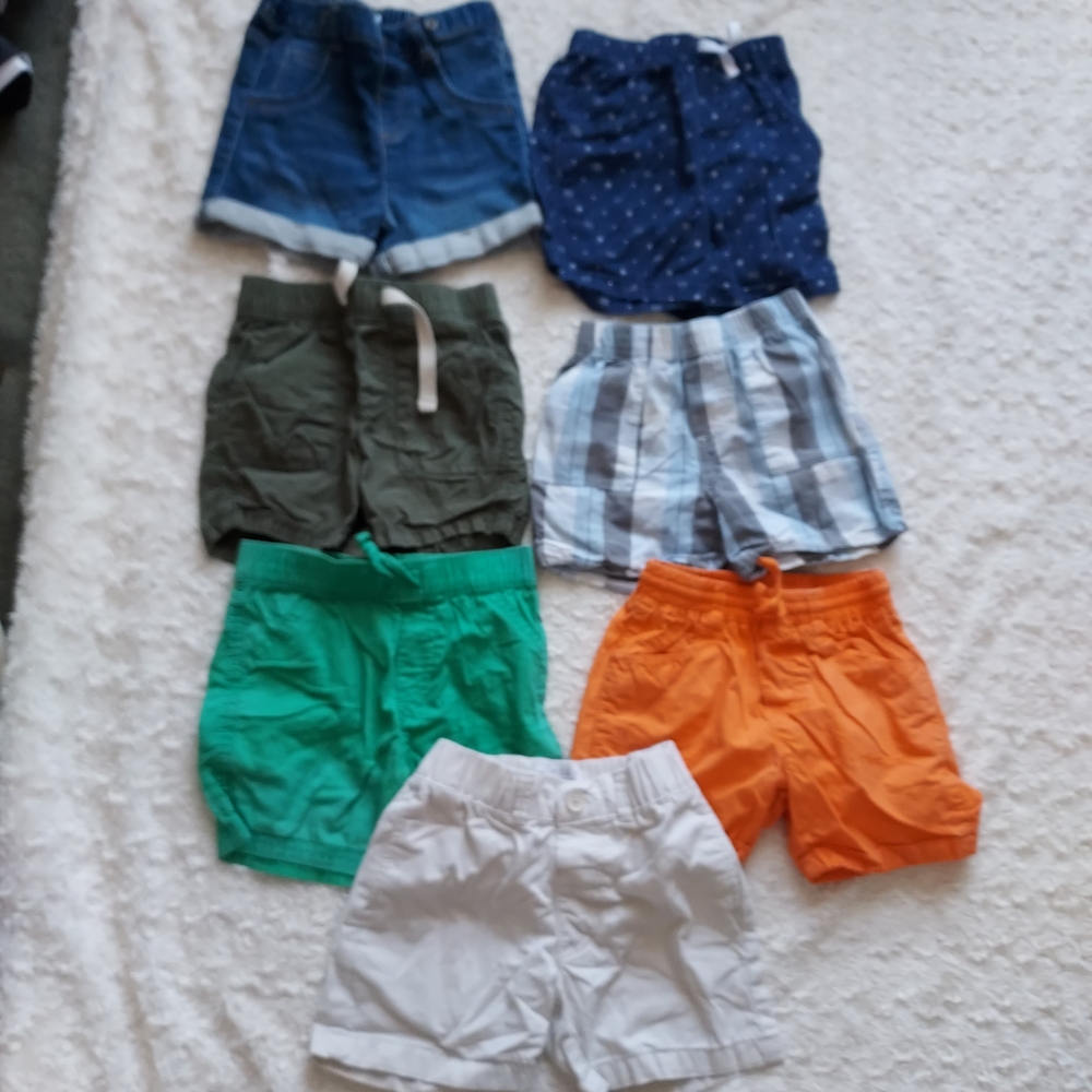BUNDLE 7 pcs Toddler Boys Cotton Shorts sizes 18mo-2T Casual Summer Play Time